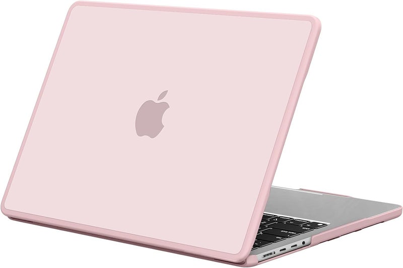 BlueSwan Anti-Cracking Hard Shell Case Compatible with MacBook Pro 14-inch M5 2026 2025-2021 Release M4 M3 M2 M1 Pro/Max Chip, Anti-Fingerprint Soft TPU Bumper, Frosted Cute Pink - Image 1
